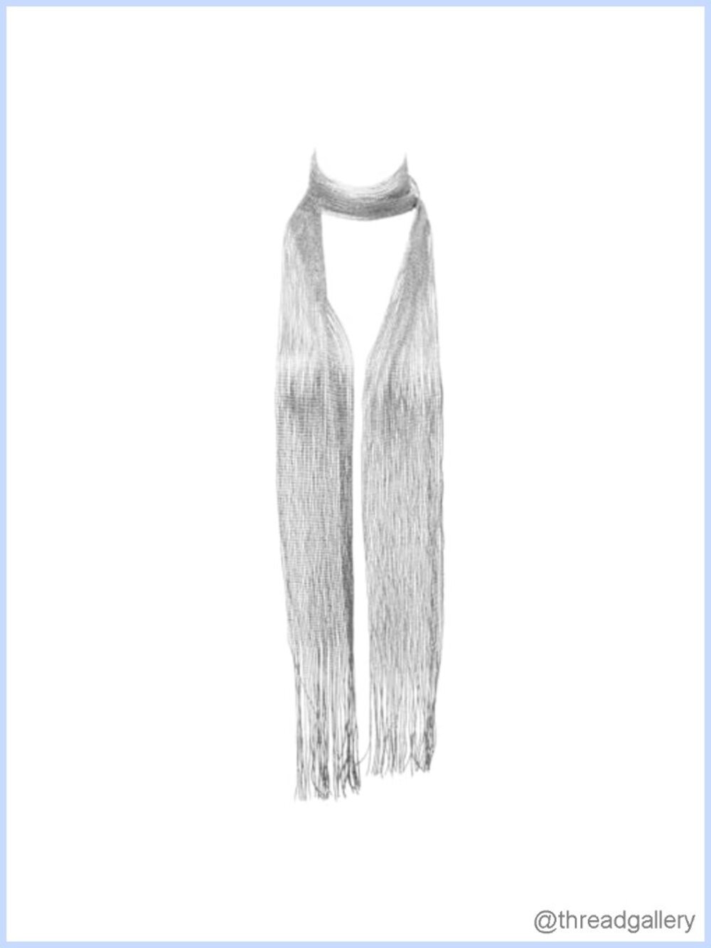 Sequin Skinny Scarf for Women 76.8'' Long Tassel Fashion Neck Scarf